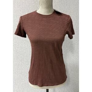 ATM Anthony Thomas Melillo Slub Jersey Schoolboy Crewneck Tee Brown Sz XS NWT